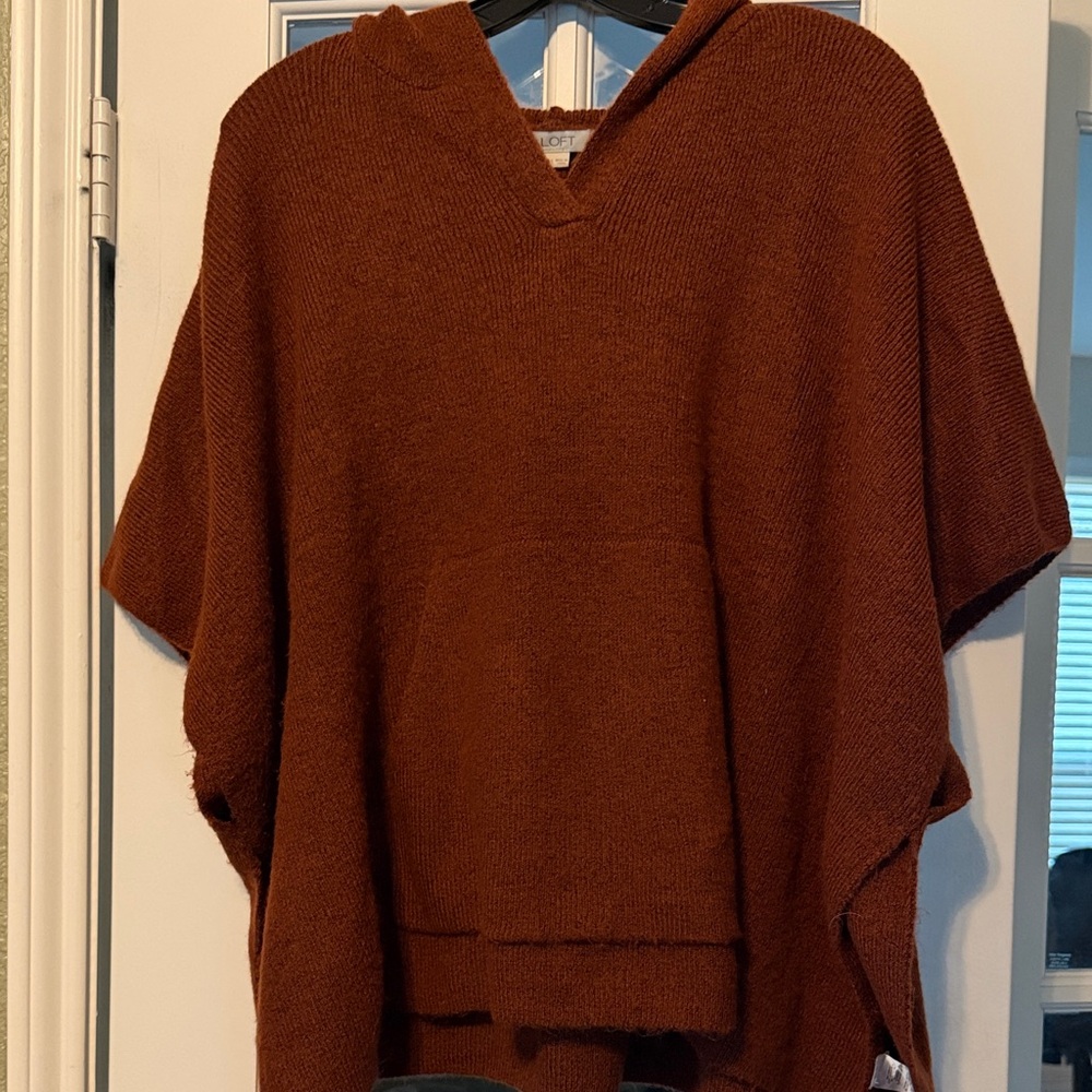 LOFT Warm Brown Sweater Poncho